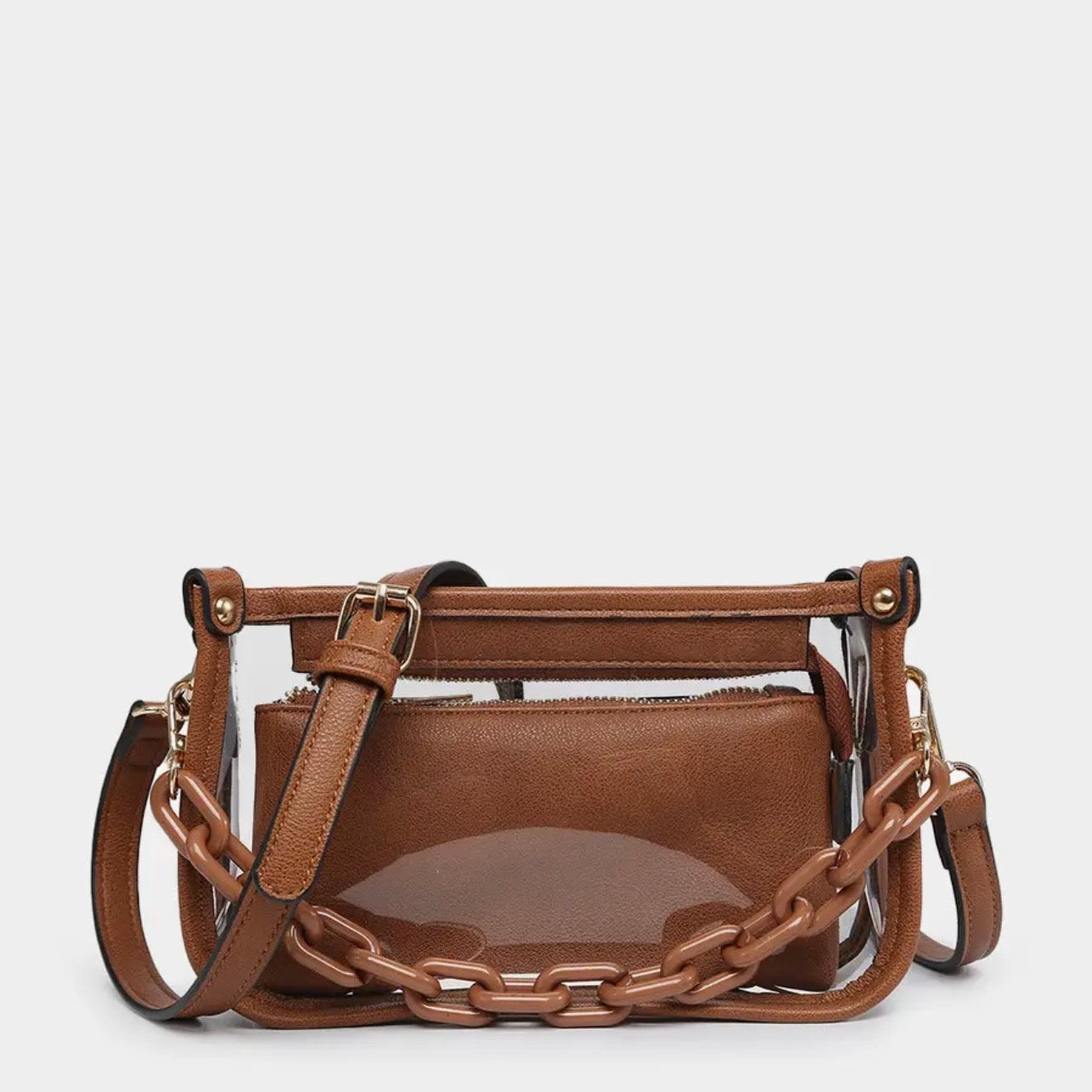 Clear Brown Trim Bag