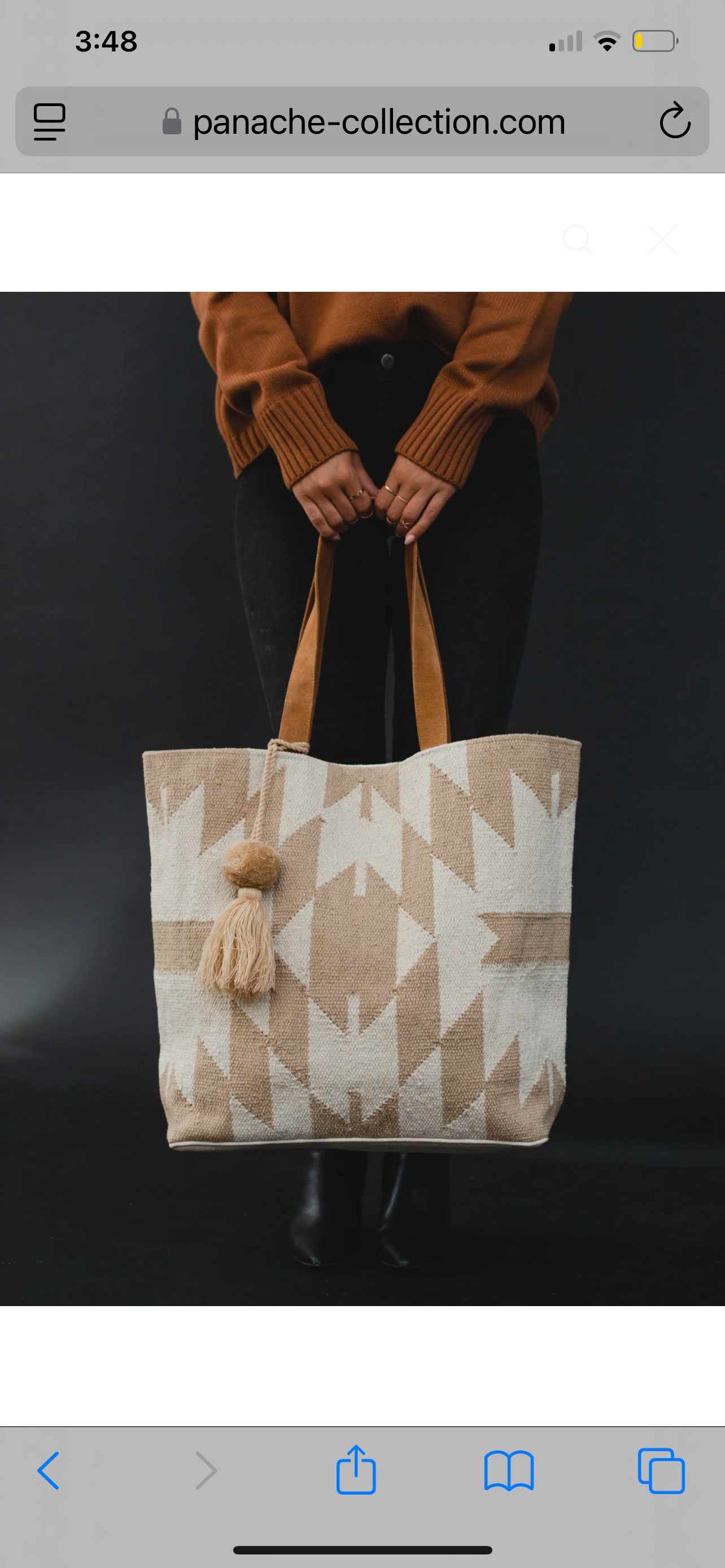 Cream & Tan Aztec Tote