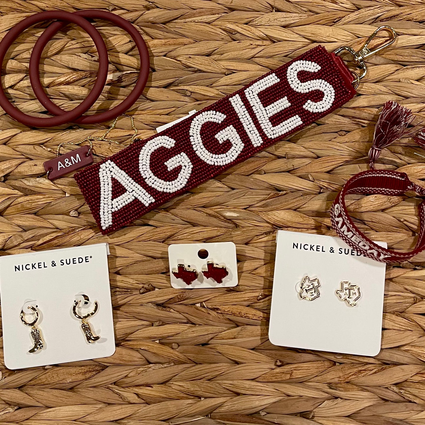 Aggies Beaded Key Loop