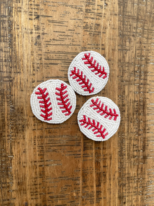 Beaded baseball pin