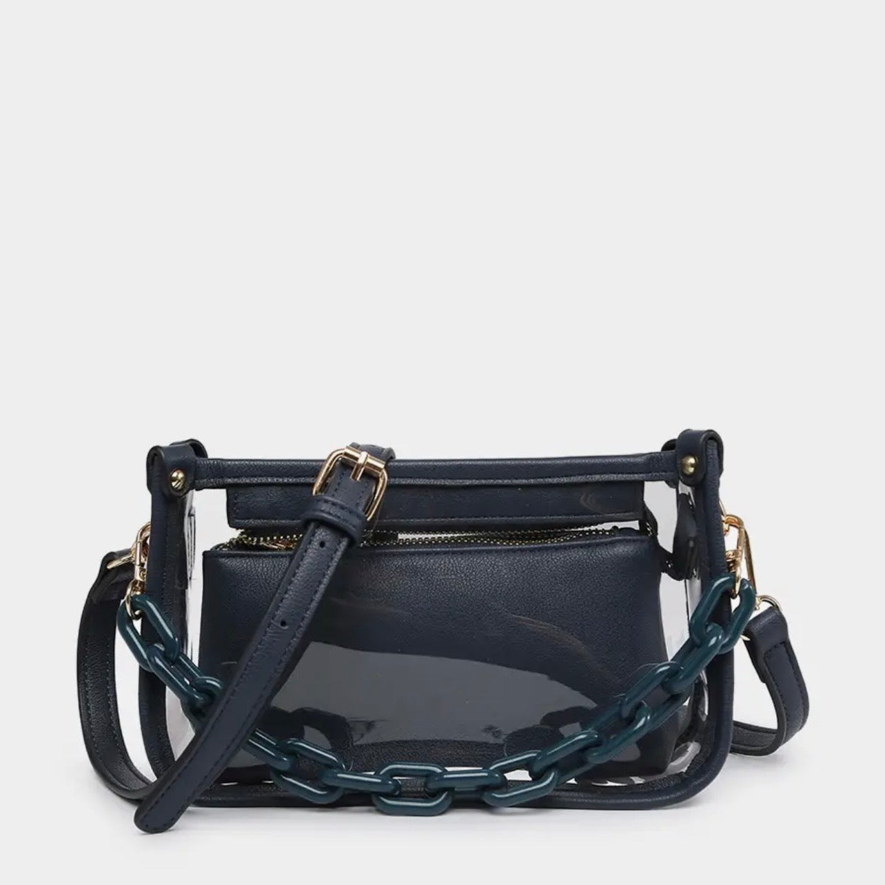Clear Navy Trim Bag
