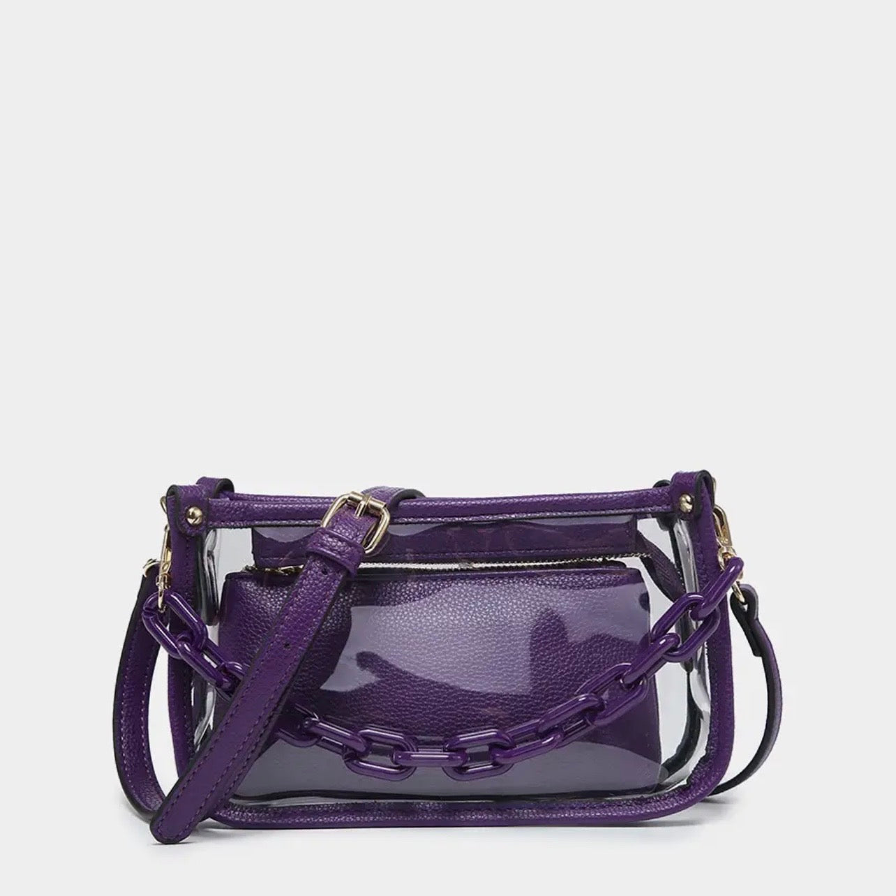 Clear Purple Trim Bag