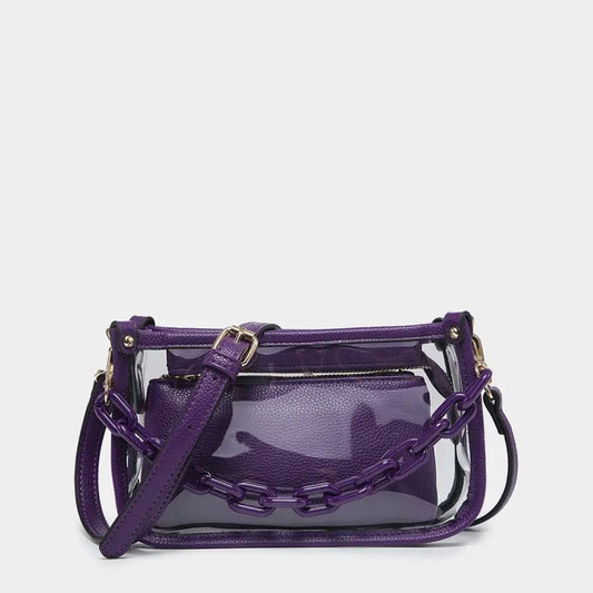 Clear Purple Trim Bag