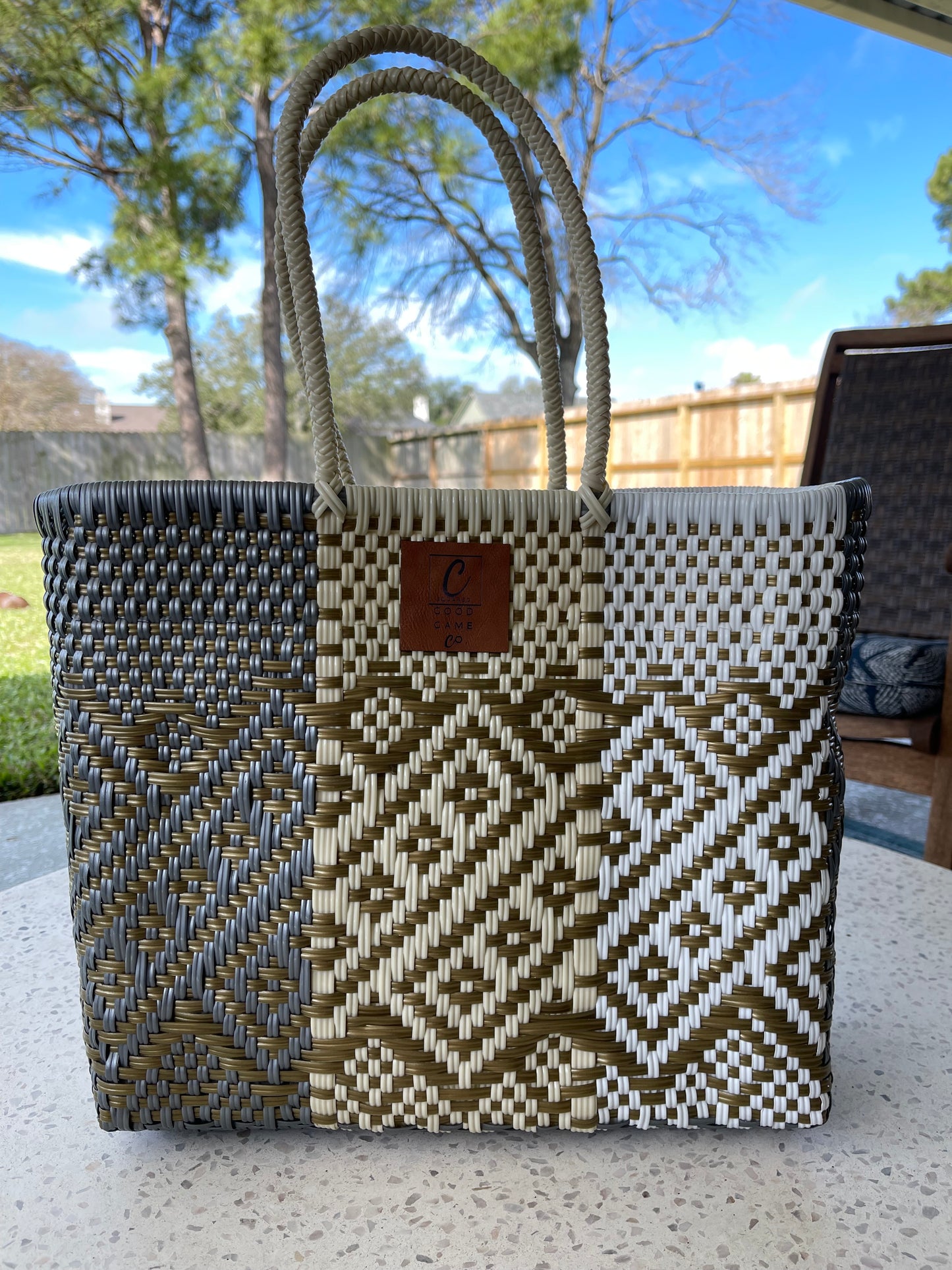 Silver & Bronze Woven Bag