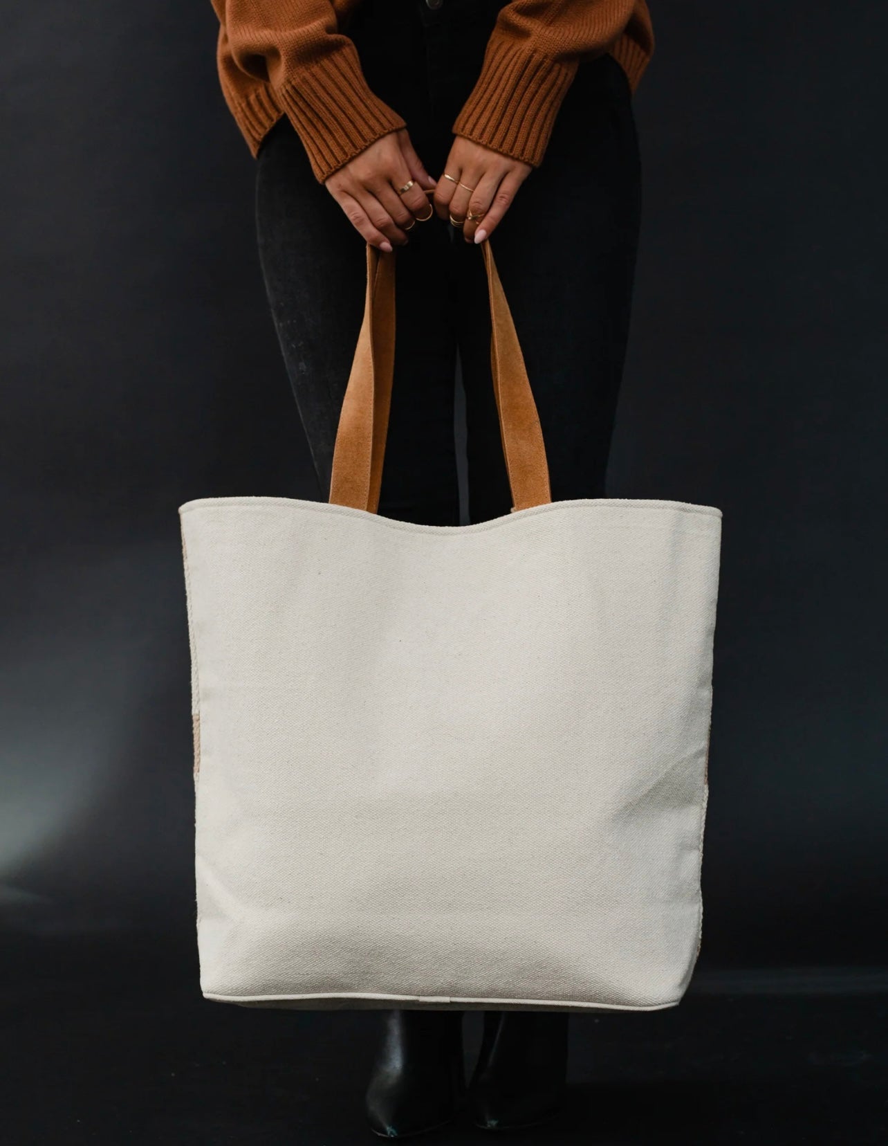 Cream & Tan Aztec Tote