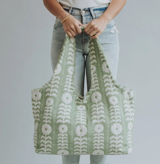 Sage Slouchy Summer Tote